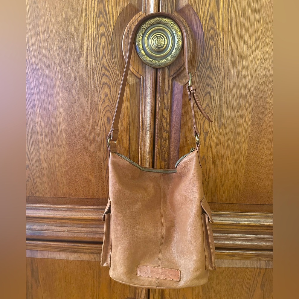 FOSSIL VINTAGE Leather Handbag ZB 8018 Light Brown